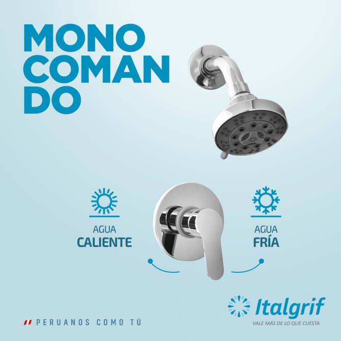 Monocomando para ducha barbados GR85M100 ITALGRIF